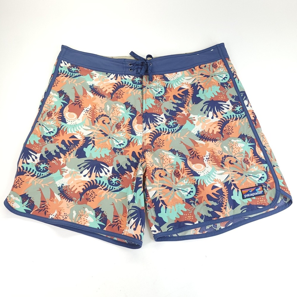 Patagonia Shorts Mens 36 (Meas 36x7.5) Floral Print Scalloped Wavefarer Gorpcore